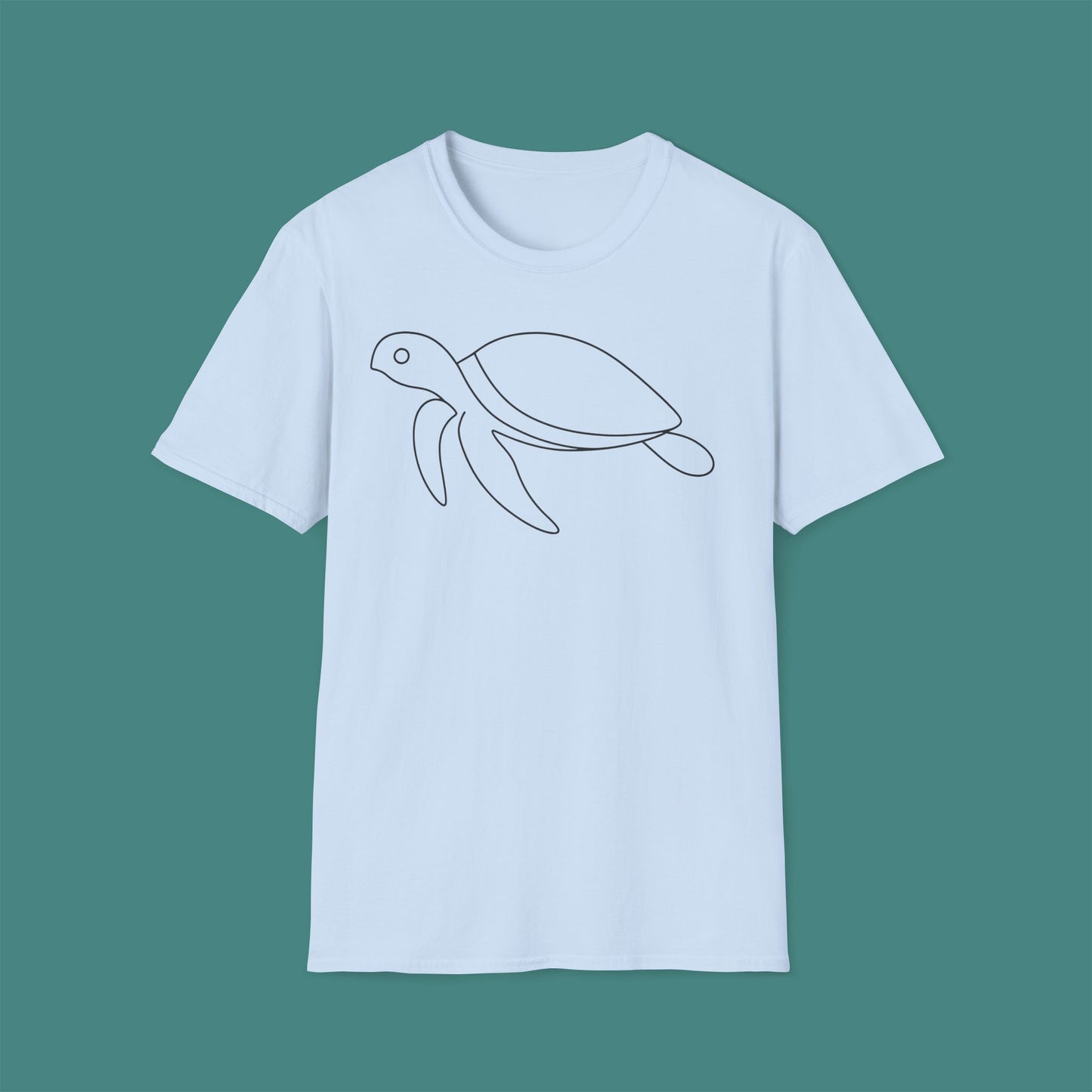 Minimalist Line Art Turtle Unisex T-Shirt