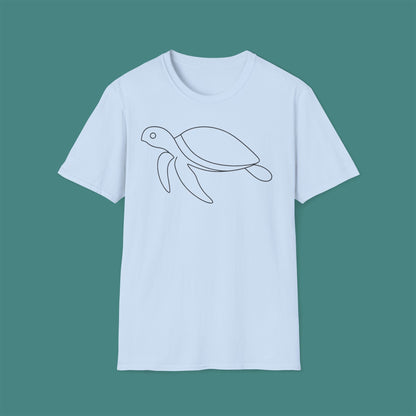Minimalist Line Art Turtle Unisex T-Shirt