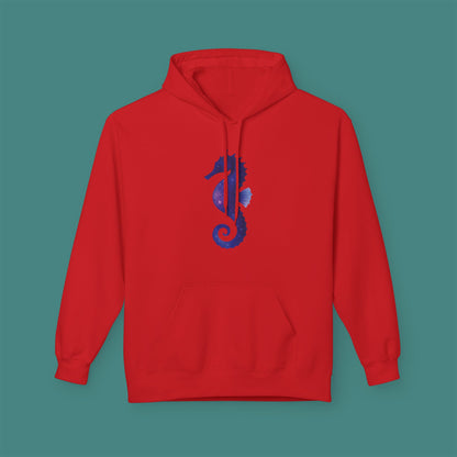 Cosmic Galaxy Seahorse Fleece Unisex Hoodie