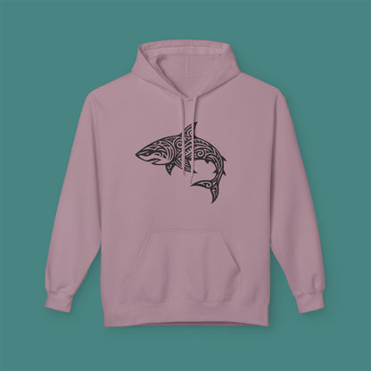 Tribal Tattoo Shark Fleece Unisex Hoodie