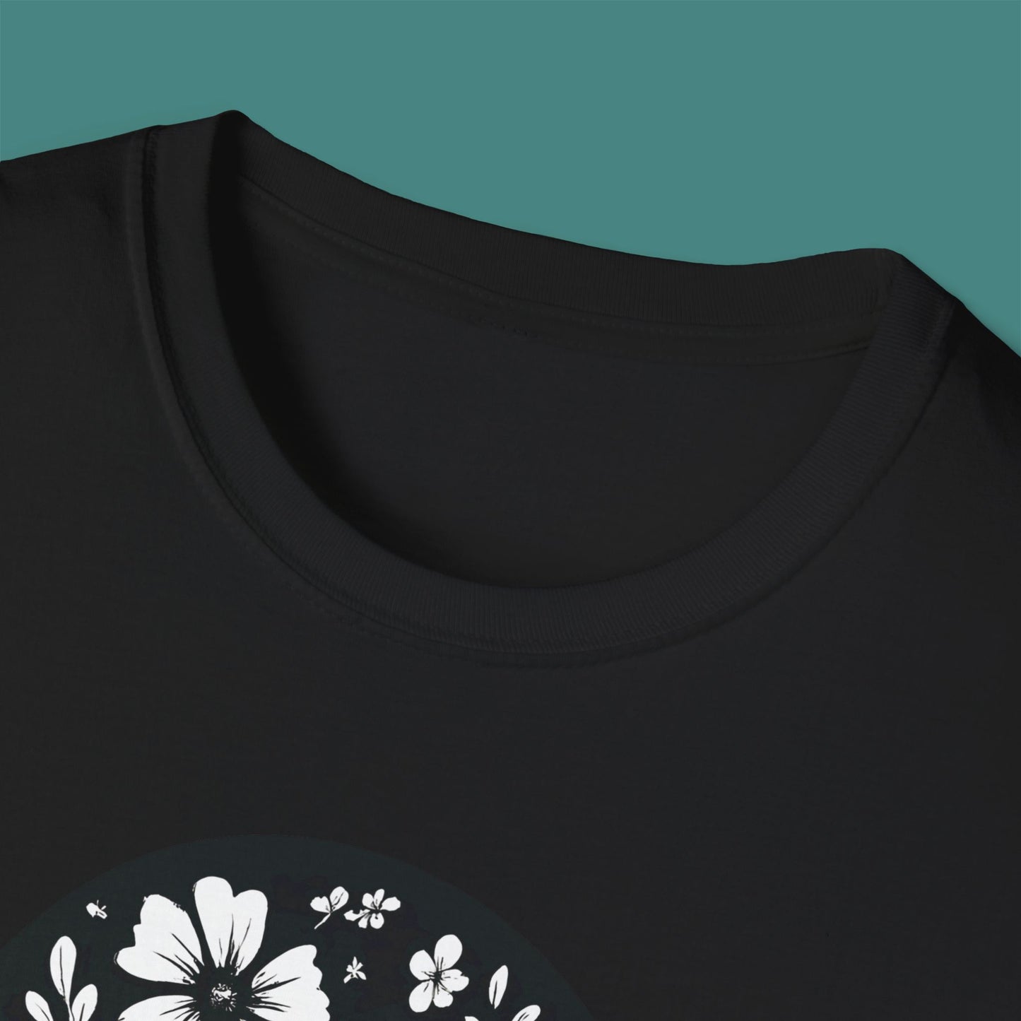 Floral Jellyfish Silhouette Unisex T-Shirt