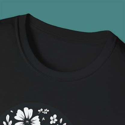 Floral Jellyfish Silhouette Unisex T-Shirt