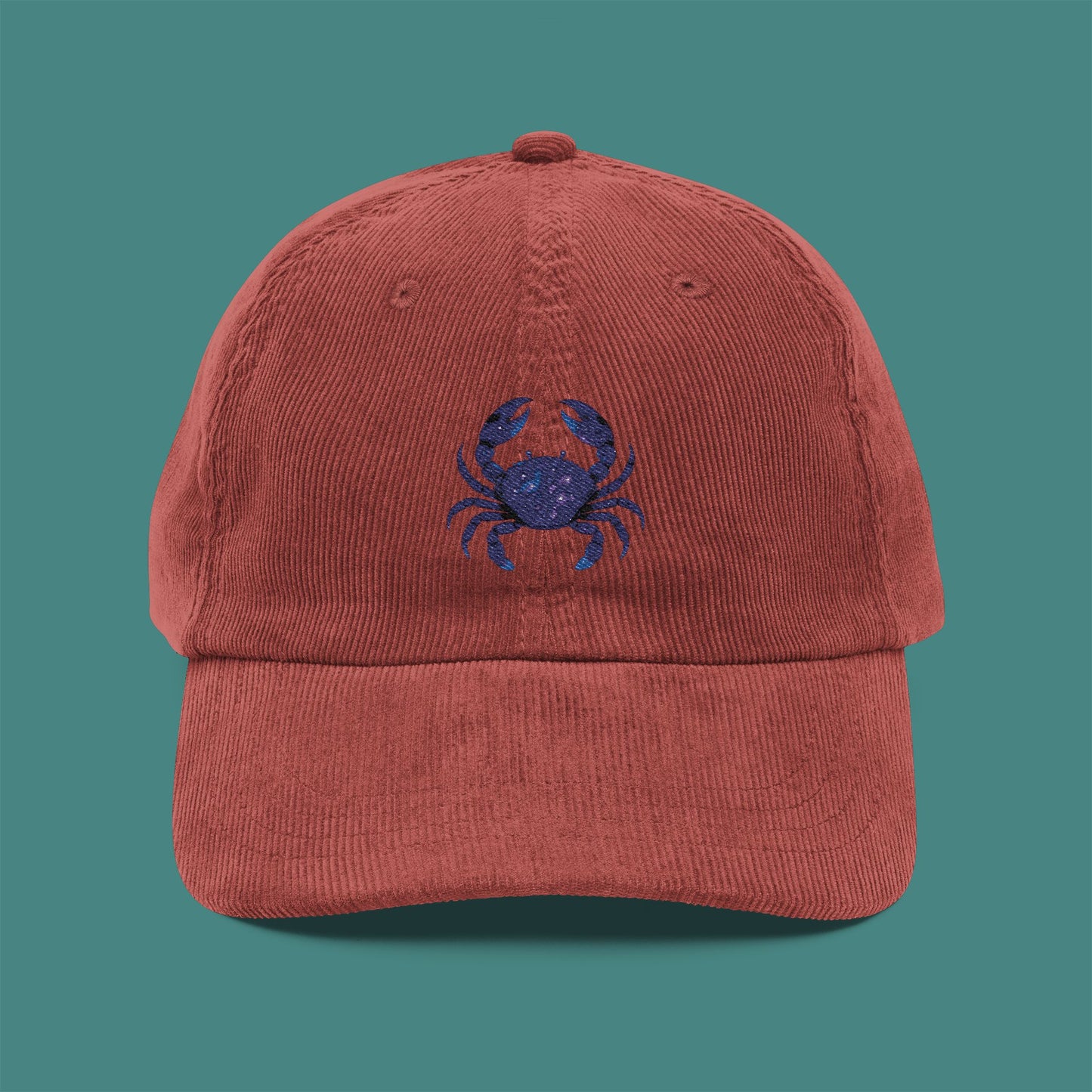 Cosmic Galaxy Crab Corduroy Embroidered Cap