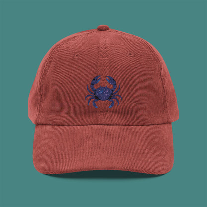 Cosmic Galaxy Crab Corduroy Embroidered Cap