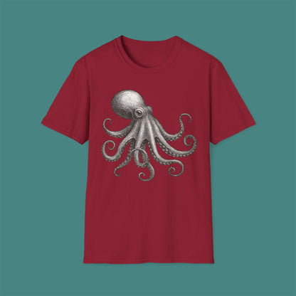 Vintage Etching Octopus Unisex T-Shirt