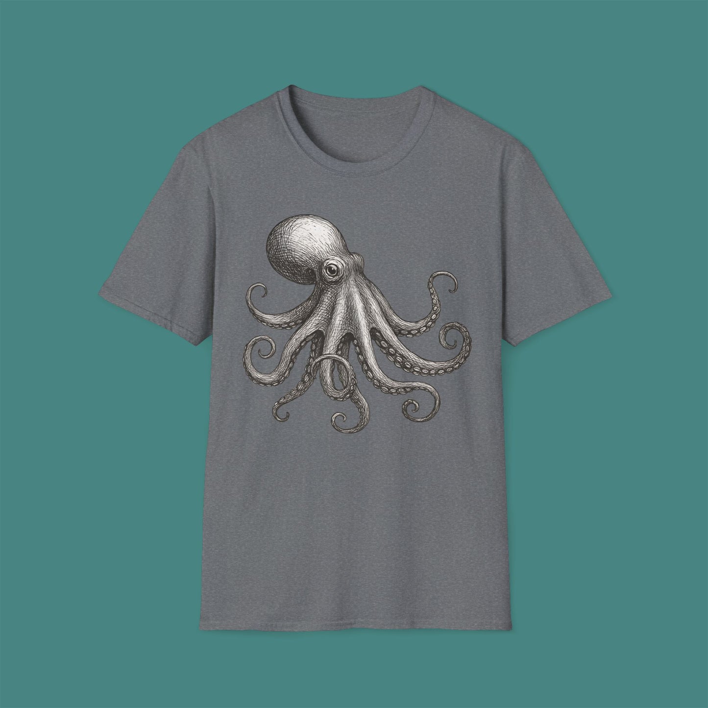 Vintage Etching Octopus Unisex T-Shirt