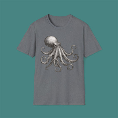 Vintage Etching Octopus Unisex T-Shirt