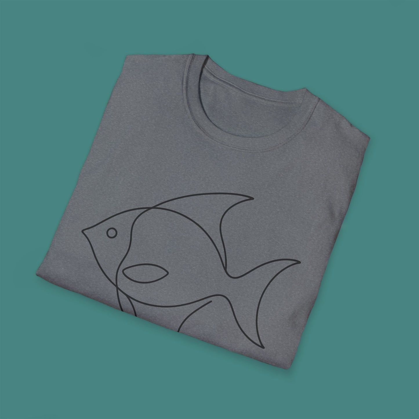 Minimalist Line Art Fish Unisex T-Shirt