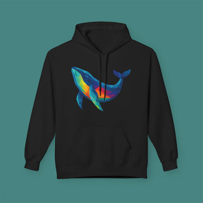 Geometric Polygon Whale Fleece Unisex Hoodie