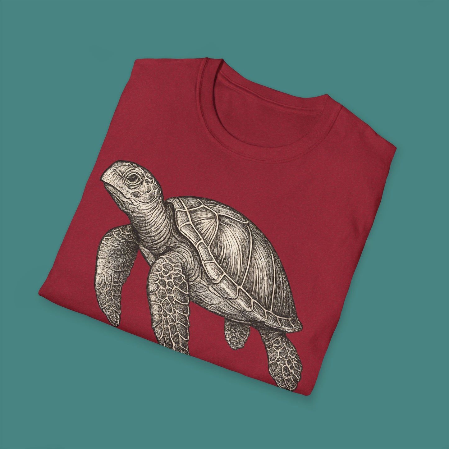 Vintage Etching Turtle Unisex T-Shirt
