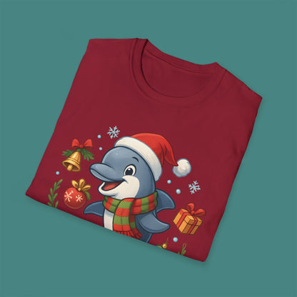 Christmas Dolphin Unisex T-Shirt