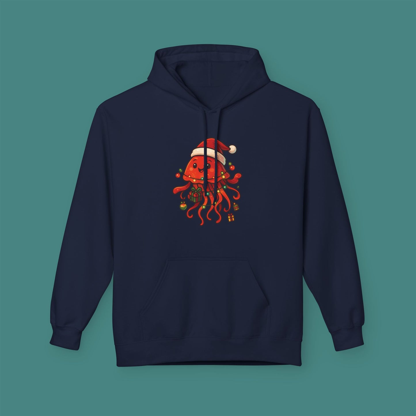 Christmas Jellyfish Fleece Unisex Hoodie