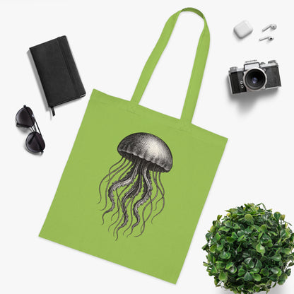 Vintage Etching Jellyfish Tote Bag