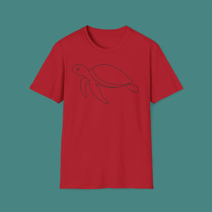 Minimalist Line Art Turtle Unisex T-Shirt