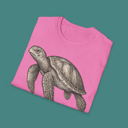 Vintage Etching Turtle Unisex T-Shirt