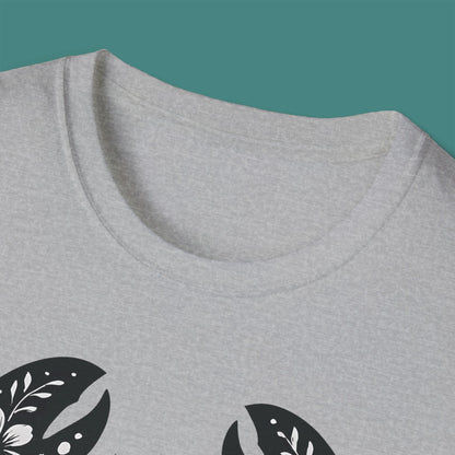 Floral Lobster Silhouette Unisex T-Shirt