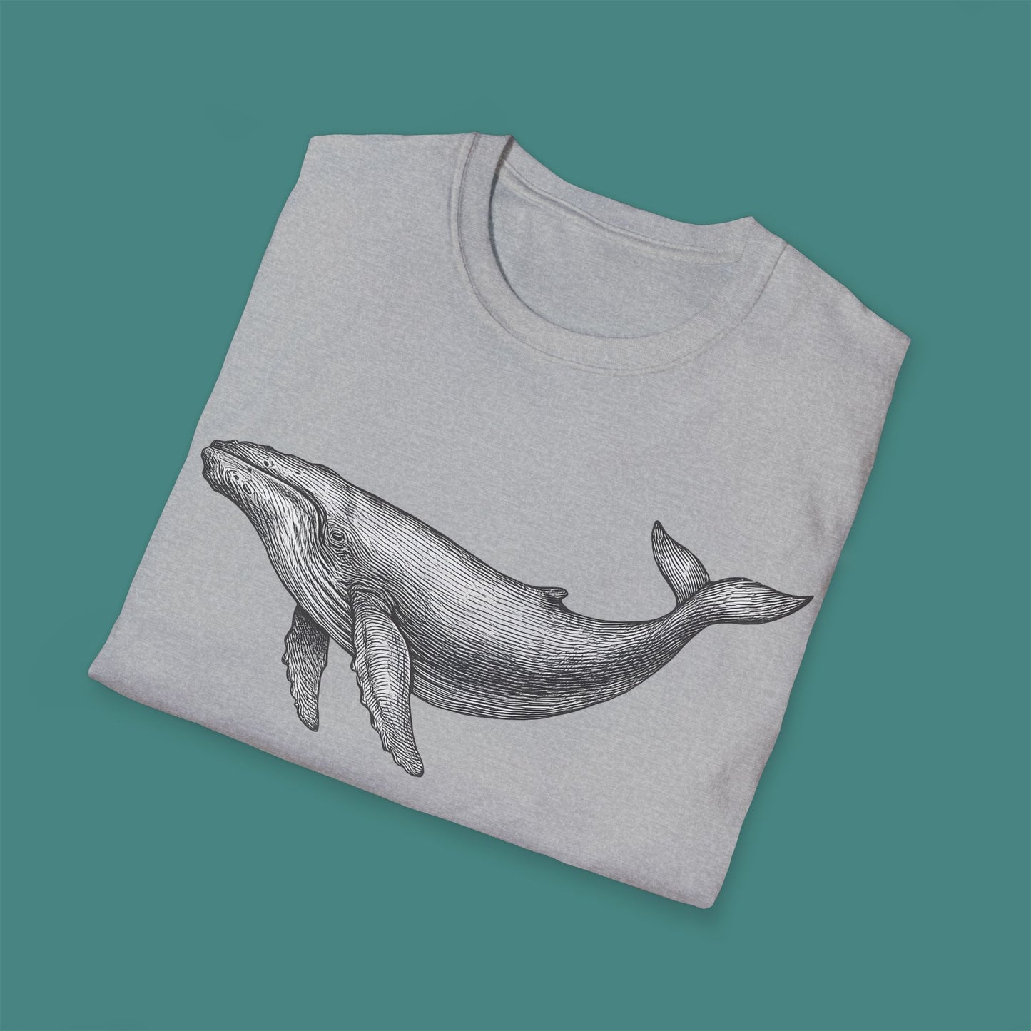 Vintage Etching Whale Unisex T-Shirt