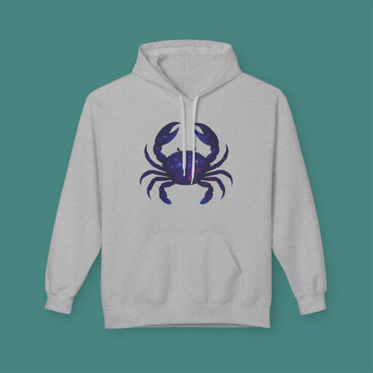 Cosmic Galaxy Crab Fleece Unisex Hoodie