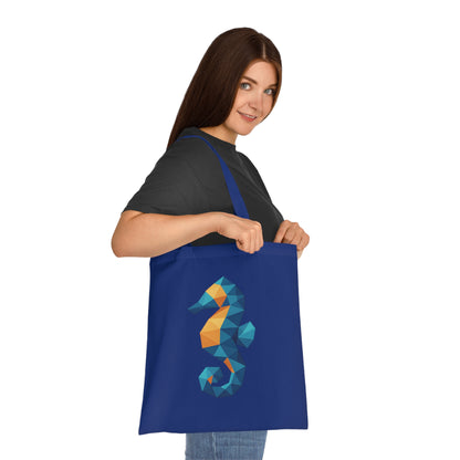 Geometric Polygon Seahorse Tote Bag