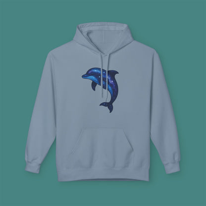 Cosmic Galaxy Dolphin Fleece Unisex Hoodie