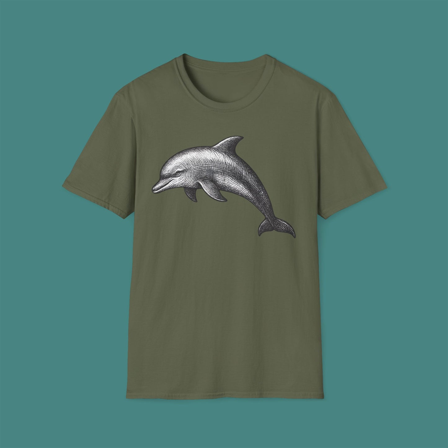 Vintage Etching Dolphin Unisex T-Shirt