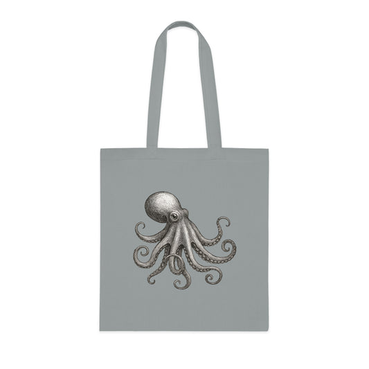 Vintage Etching Octopus Tote Bag