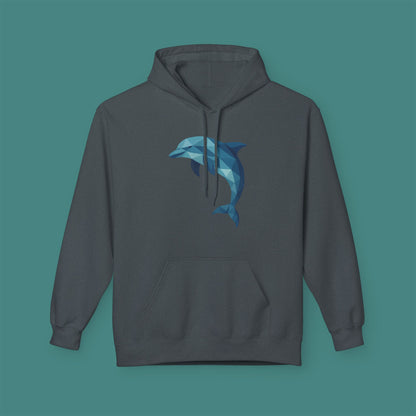 Geometric Polygon Dolphin Fleece Unisex Hoodie