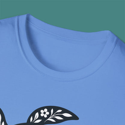 Floral Turtle Silhouette Unisex T-Shirt
