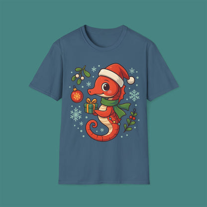 Christmas Seahorse Unisex T-Shirt