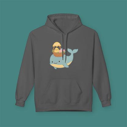 Easter Whale Fleece Unisex Hoodie