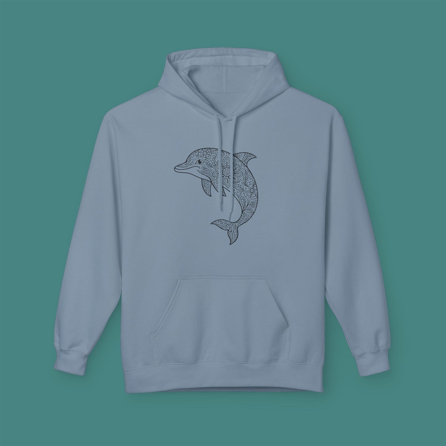 Intricate Mandala Dolphin Fleece Unisex Hoodie