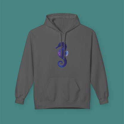 Cosmic Galaxy Seahorse Fleece Unisex Hoodie