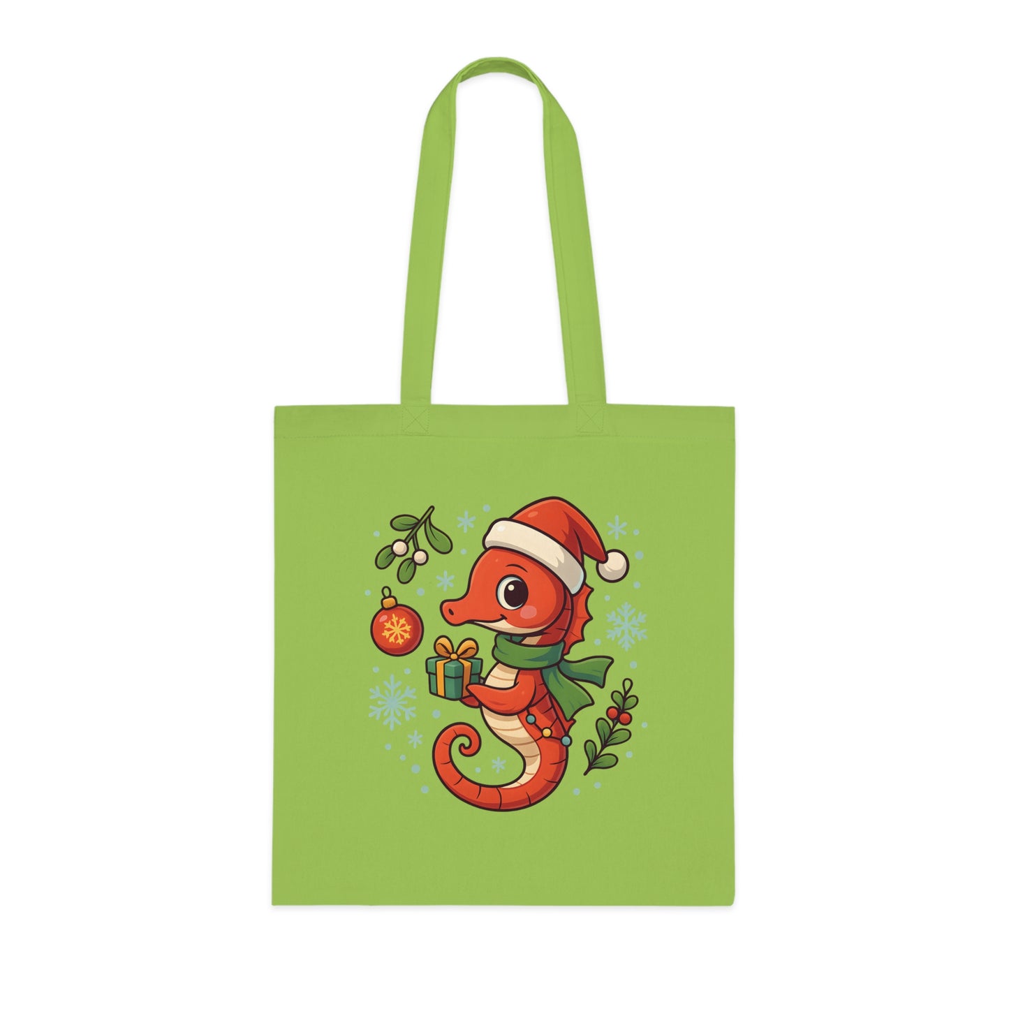 Christmas Seahorse Tote Bag