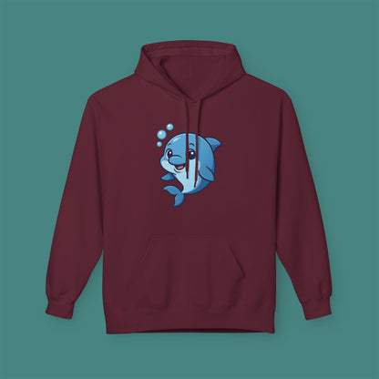 Cartoon Cute Dolphin Fleece Unisex Hoodie