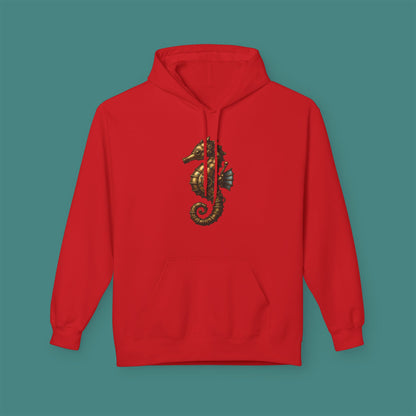 Steampunk Mechanical Seahorse Fleece Unisex Hoodie