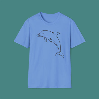 Minimalist Line Art Dolphin Unisex T-Shirt