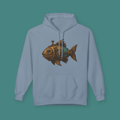 Steampunk Mechanical Fish Fleece Unisex Hoodie