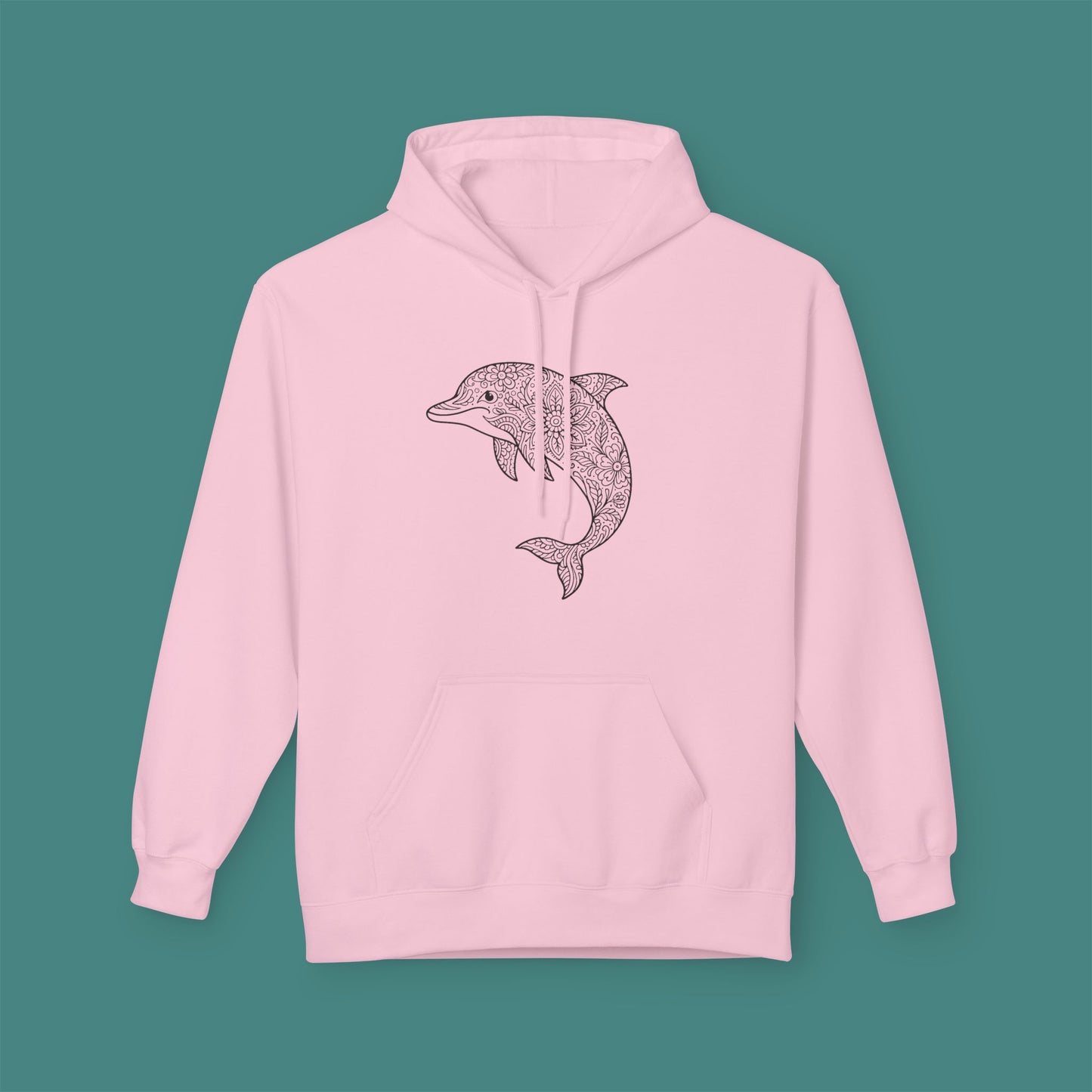 Intricate Mandala Dolphin Fleece Unisex Hoodie