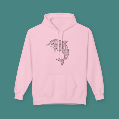 Intricate Mandala Dolphin Fleece Unisex Hoodie