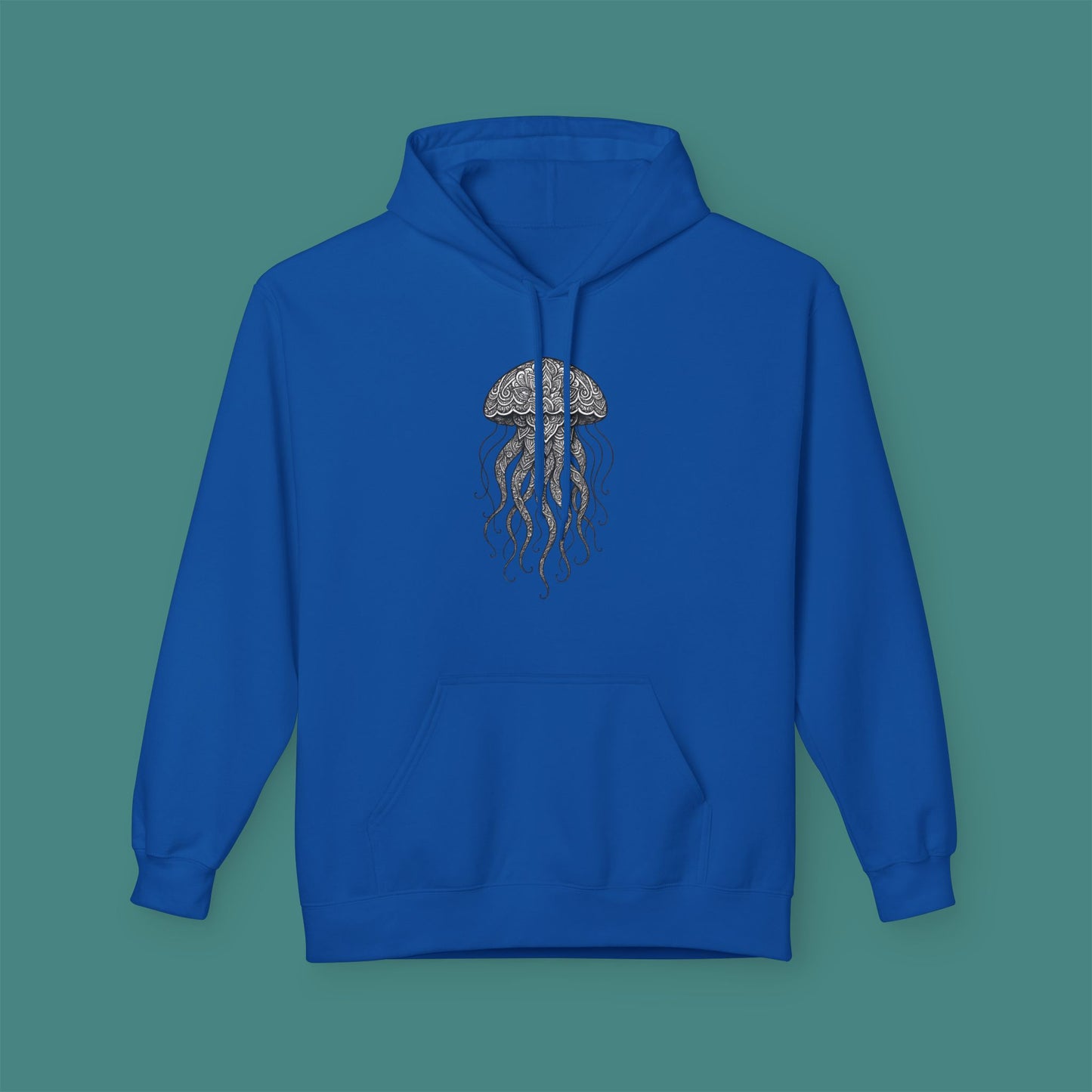 Intricate Mandala Jellyfish Fleece Unisex Hoodie