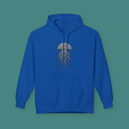 Intricate Mandala Jellyfish Fleece Unisex Hoodie