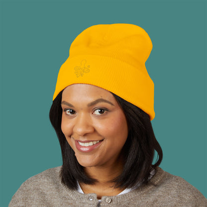 Minimalist Line Art Octopus Embroidered Beanie
