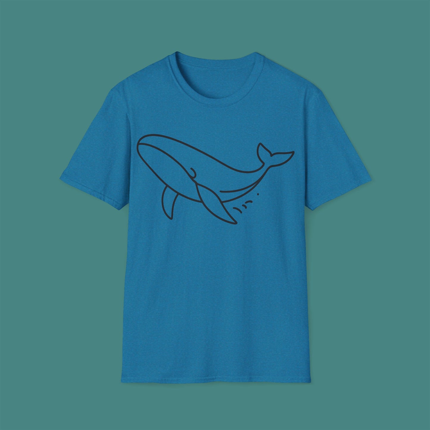 Minimalist Line Art Whale Unisex T-Shirt
