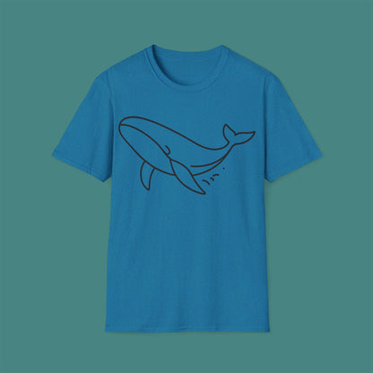 Minimalist Line Art Whale Unisex T-Shirt