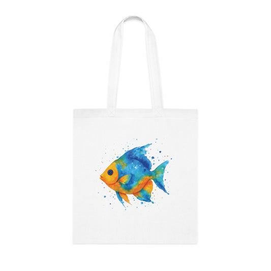 Watercolor Splash Fish Tote Bag