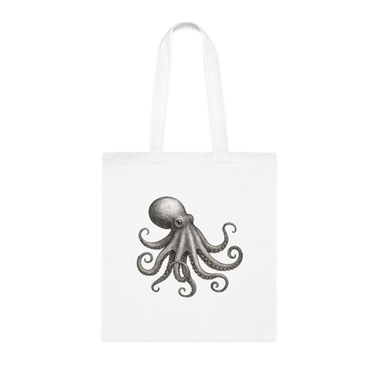 Vintage Etching Octopus Tote Bag