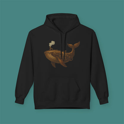 Steampunk Mechanical Whale Fleece Unisex Hoodie