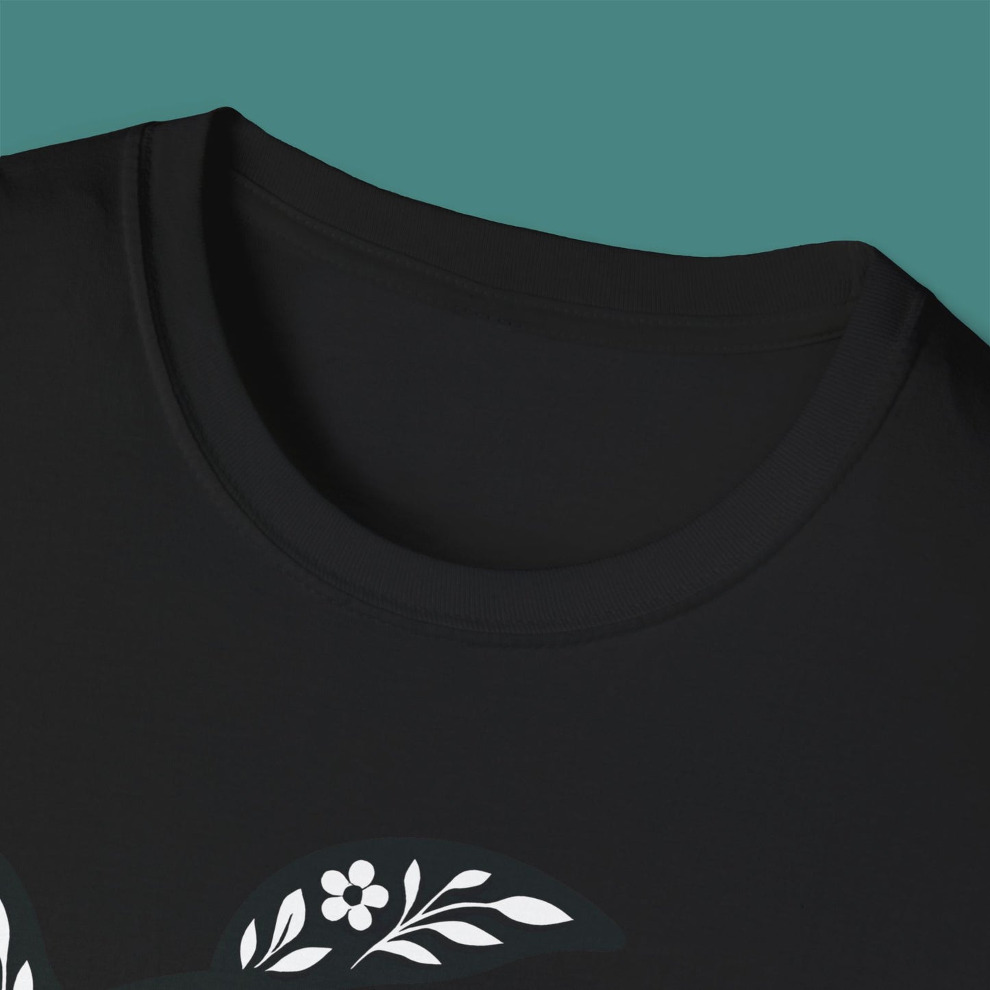 Floral Turtle Silhouette Unisex T-Shirt