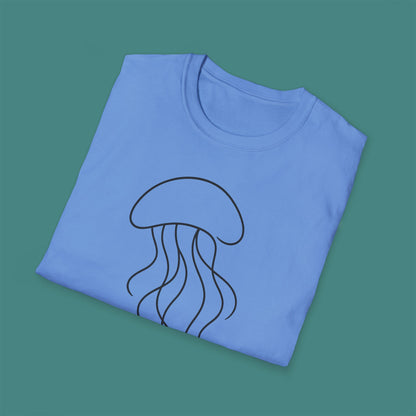Minimalist Line Art Jellyfish Unisex T-Shirt
