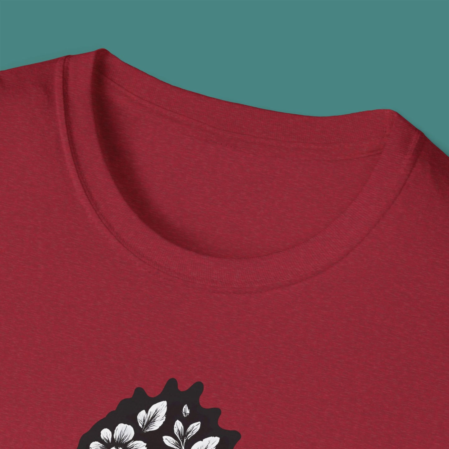 Floral Seahorse Silhouette Unisex T-Shirt